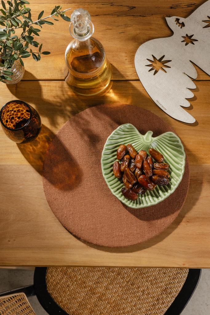 Plato de Sitio Arpillera Canela